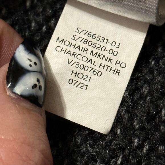 Dark Gray Mock Neck Knit Sweater Small - Picture 8 of 8